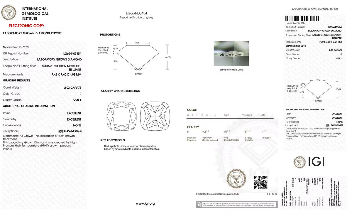 PRE ORDER | 2 CTW Cushion Cut Diamond EVVS1